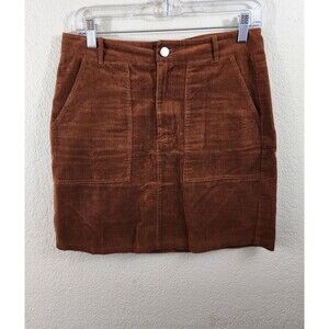 New Look Womens Size 6 Brown Corduroy Mini Skirt